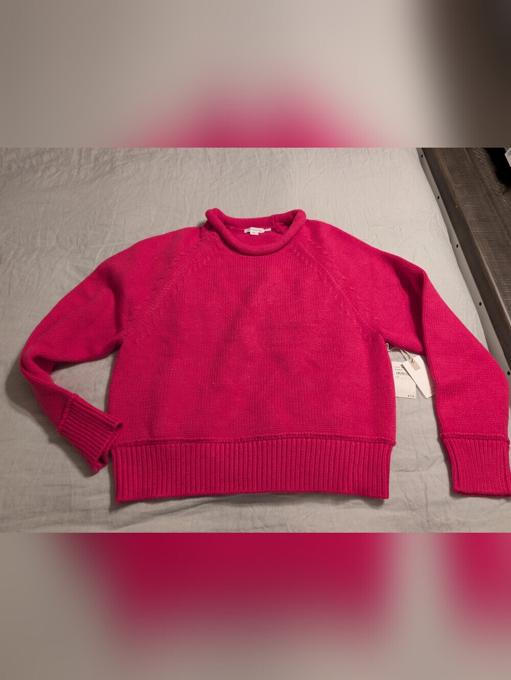 NWT Good American Rollneck Cable Knit Sweater Ballerina Pink 2XL